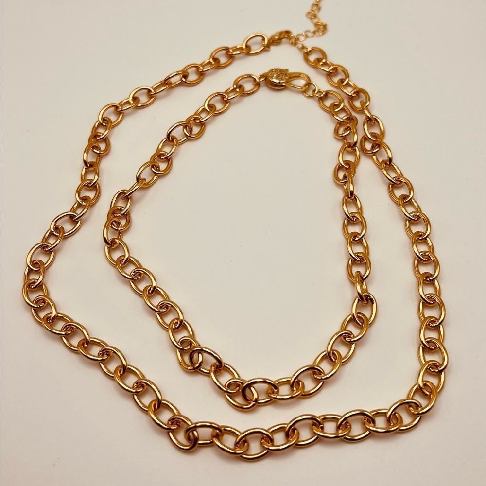 Woman Chain Rolo Necklace Set 2 - Picture 4 of 10